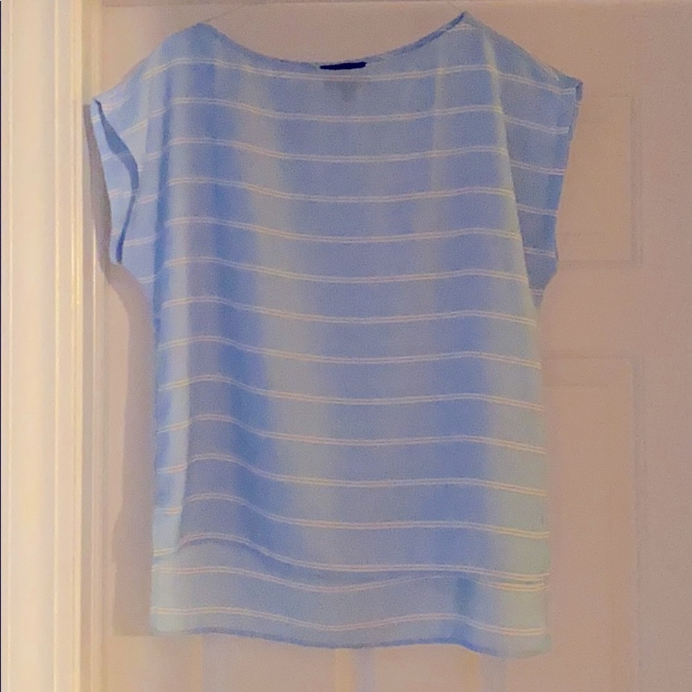 Blue-white stripe top